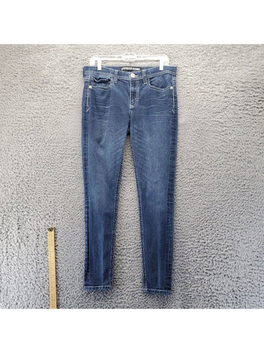 Express Jeans Womens Jeans Size 10 Blue Mia Mid Rise Legging Fit Stretch Denim